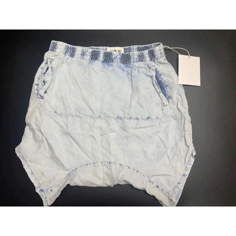 One Teaspoon NWT Shorts Light Blue Coco Calypsos Denim‎ Cotton Elastic Waist XS